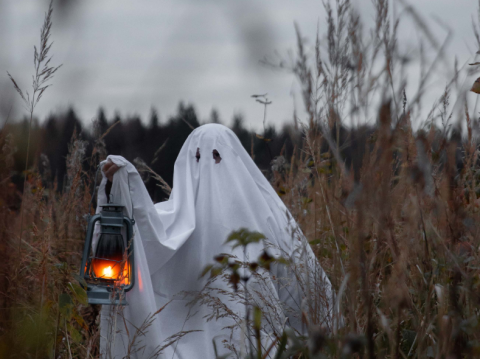 Spooky Ghost in a field