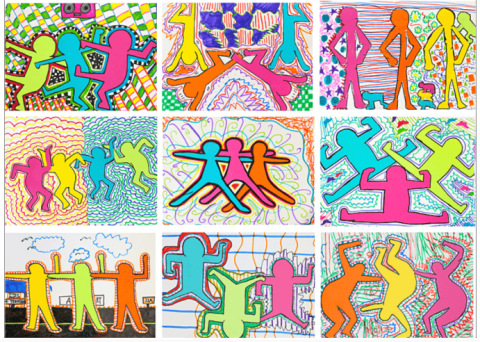 Keith Haring inspired children's artwork