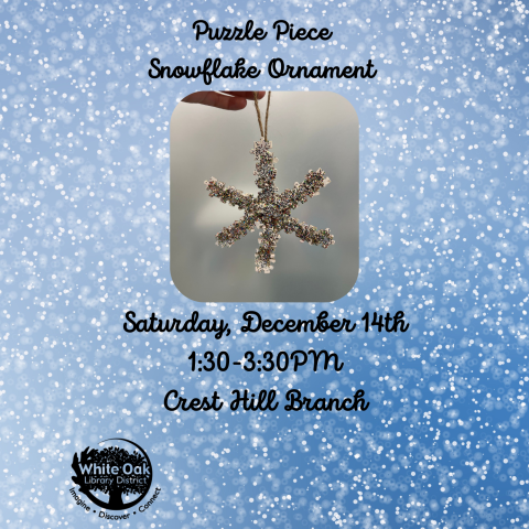 Snowflake Puzzle Piece Ornament Craft