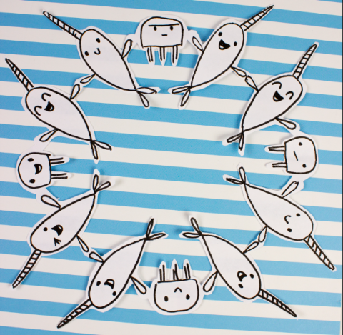 narwhals in a circle