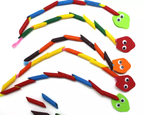 Colored Pasta snakes