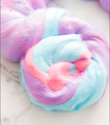 Fluffy slime in pastel colors