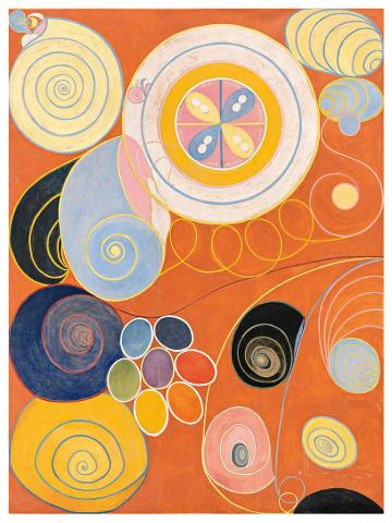 An abstract geometric painting by Hilma af Klint