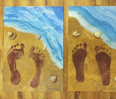 Footprint in the sand art
