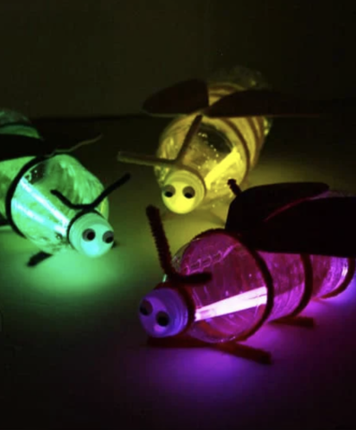 Water bottles with glow sticks
