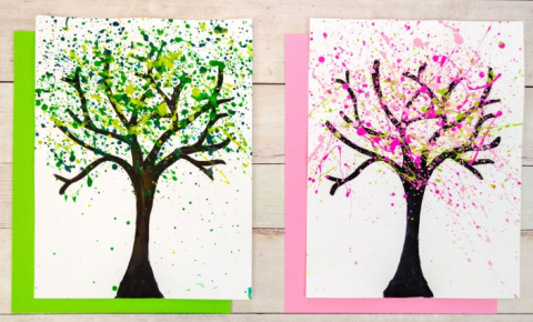 splatter painted tree