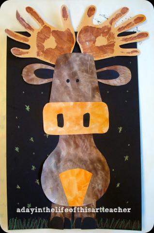 Moose Craft with handprints