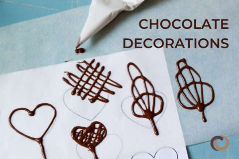 Melted Chocolate doodles made with a piping bag.