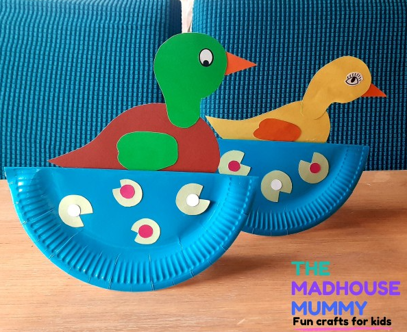 Rocking paper plate ducks