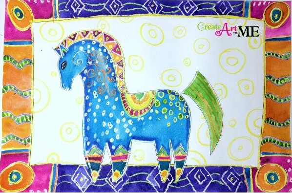 Colorful Greeco Style Horse