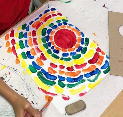 Concentric circles in bright colors