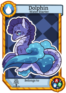 A Dragon Reader card with a young water dragon on it