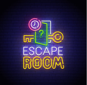 Neon Escape room sign