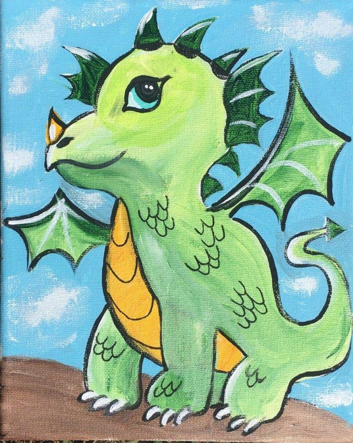 Green Dragon with Big eyes