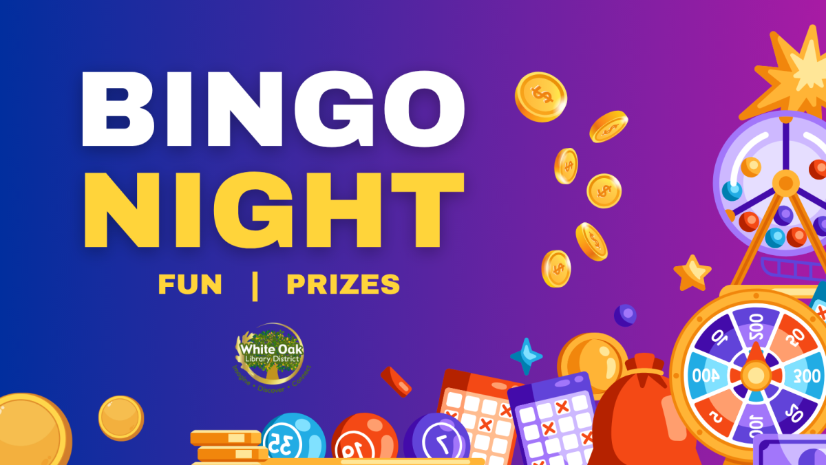 Blue and Purple Illustrative Bingo Night Facebook Cover
