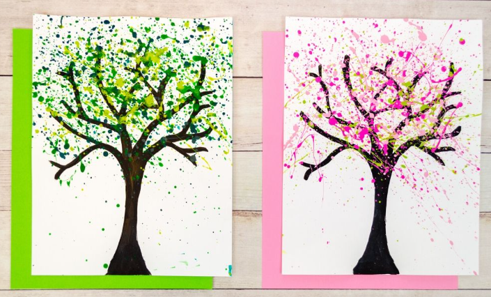 splatter painted tree