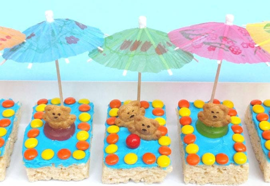 Teddy Grahams at the pool