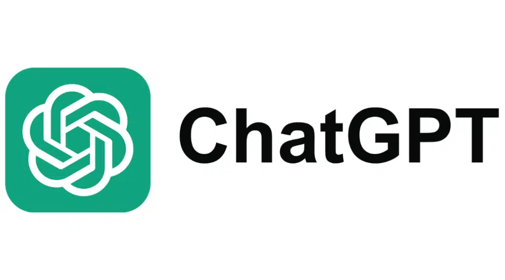 green logo of a swirling symbol, text to the right reads ChatGPT