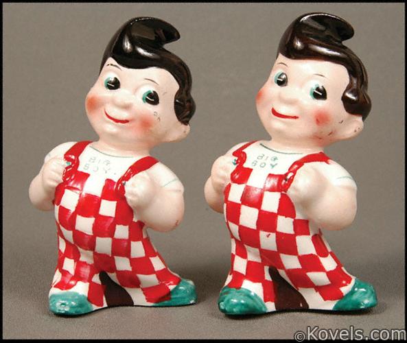 a Set of Big Boy salt and Pepper Shakers