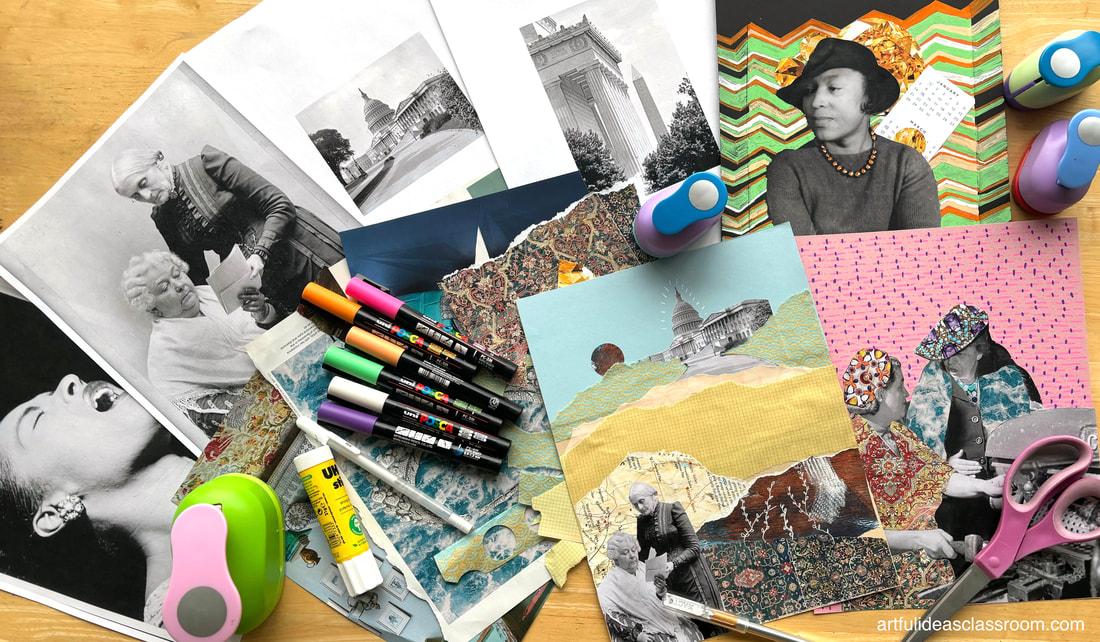 women's history month collage supplies